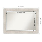 Miroir mural de salle de bain en bois biseauté - Cadre argenté Treillis - Argent Treillis