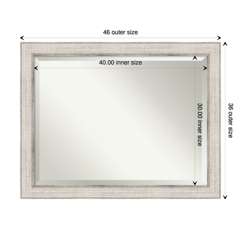 Miroir mural de salle de bain en bois biseauté - Cadre argenté Treillis - Argent Treillis