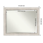 Miroir mural de salle de bain en bois biseauté - Cadre argenté Treillis - Argent Treillis