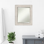 Miroir mural de salle de bain en bois biseauté - Cadre argenté Treillis - Argent Treillis