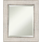 Miroir mural de salle de bain en bois biseauté - Cadre argenté Treillis - Argent Treillis