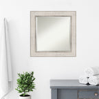 Miroir mural de salle de bain en bois biseauté - Cadre argenté Treillis - Argent Treillis