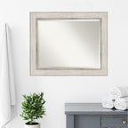 Miroir mural de salle de bain en bois biseauté - Cadre argenté Treillis - Argent Treillis