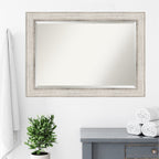 Miroir mural de salle de bain en bois biseauté - Cadre argenté Treillis - Argent Treillis