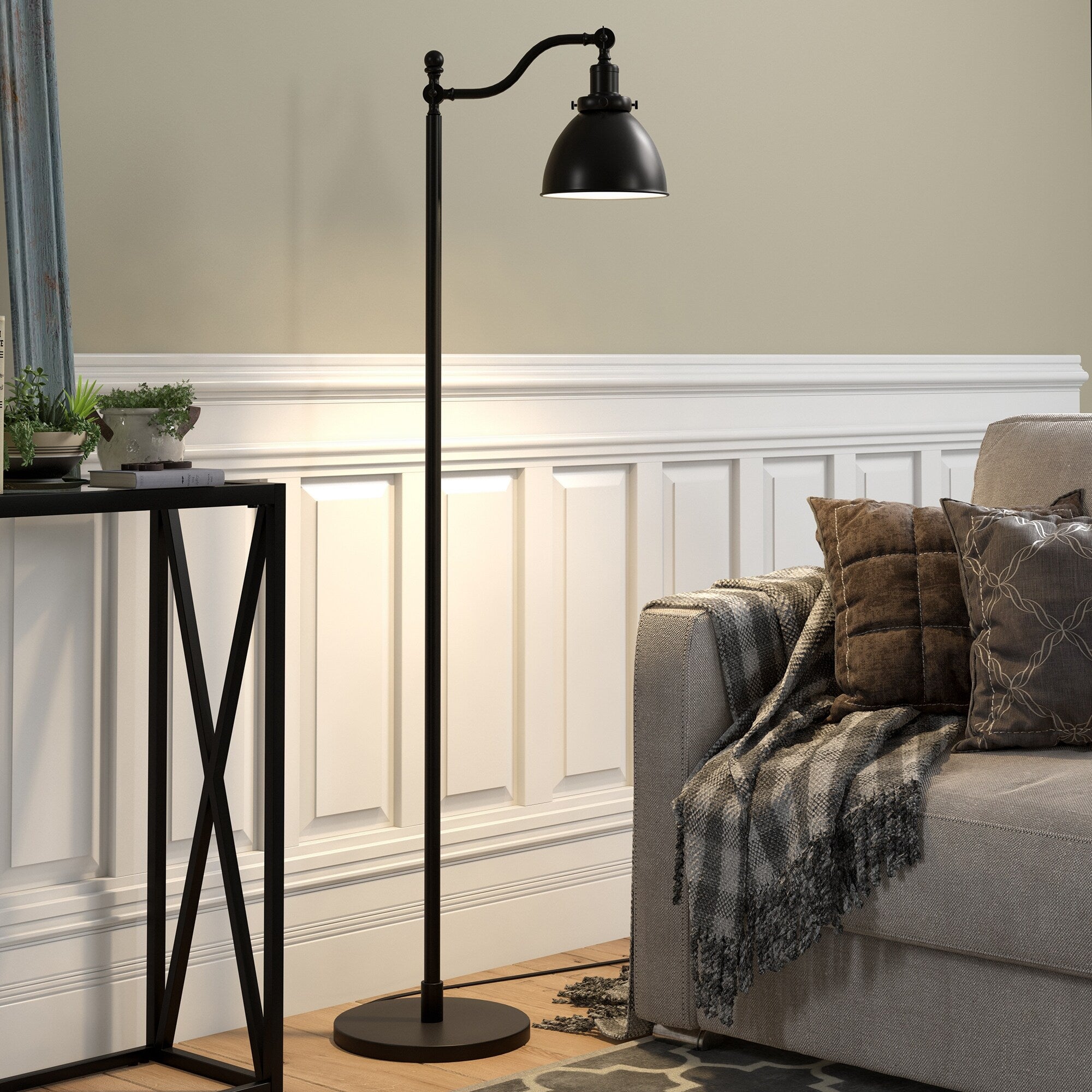 Lampadaire Beverly 65 haut avec abat-jour en métal