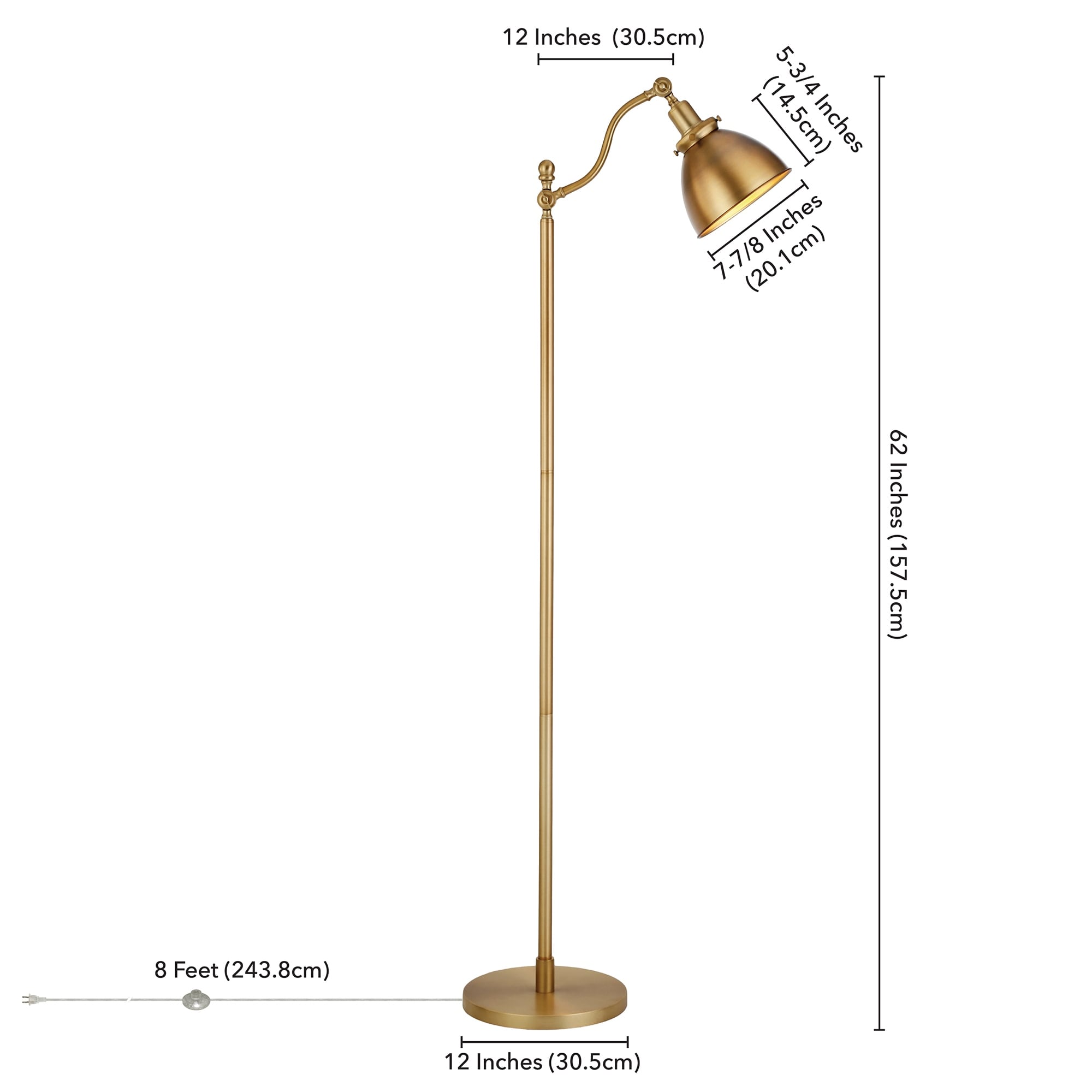Lampadaire Beverly 65 haut avec abat-jour en métal