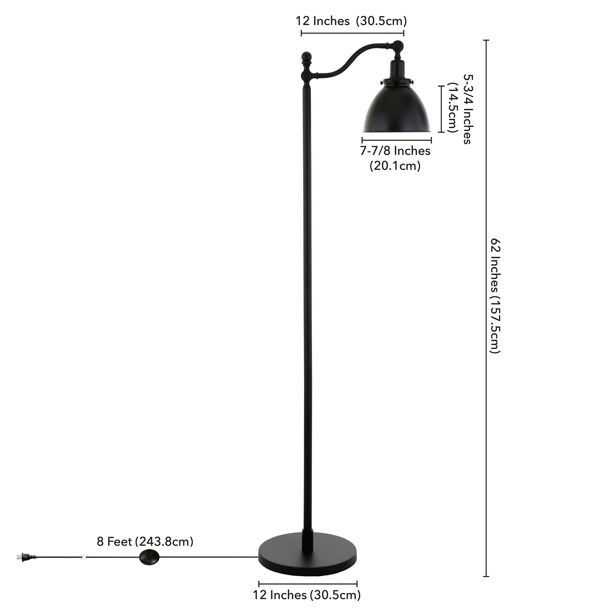 Lampadaire Beverly 65 haut avec abat-jour en métal