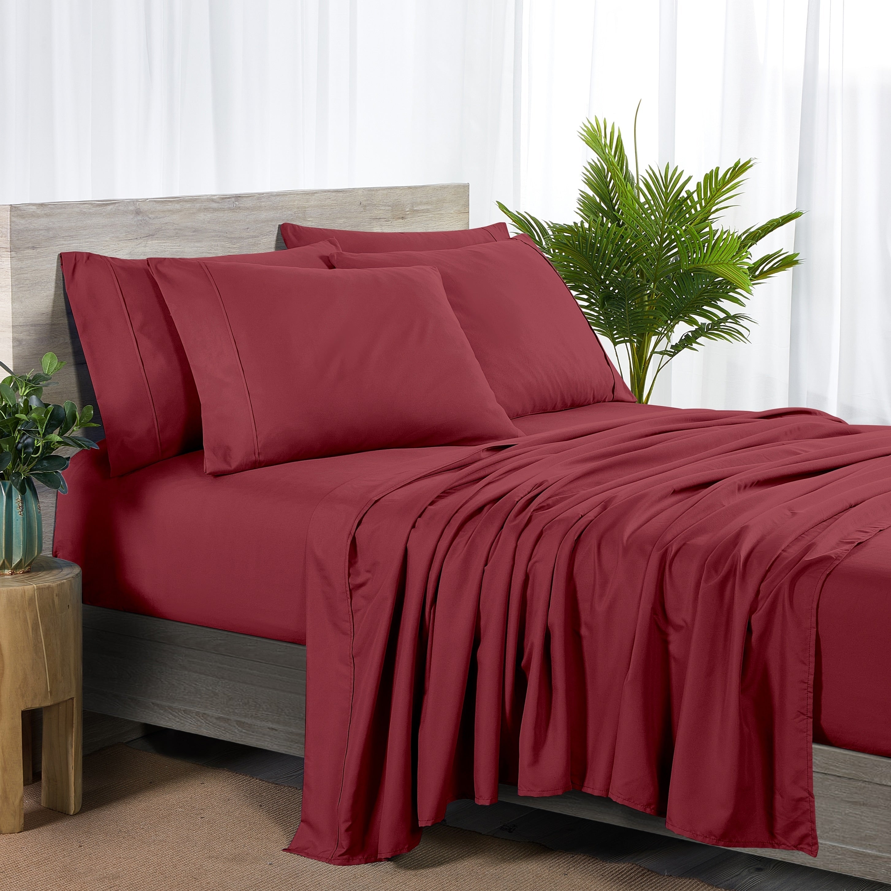 Ensemble de draps Bibb Home 2000 fils, 6 pièces, en rayonne de bambou
