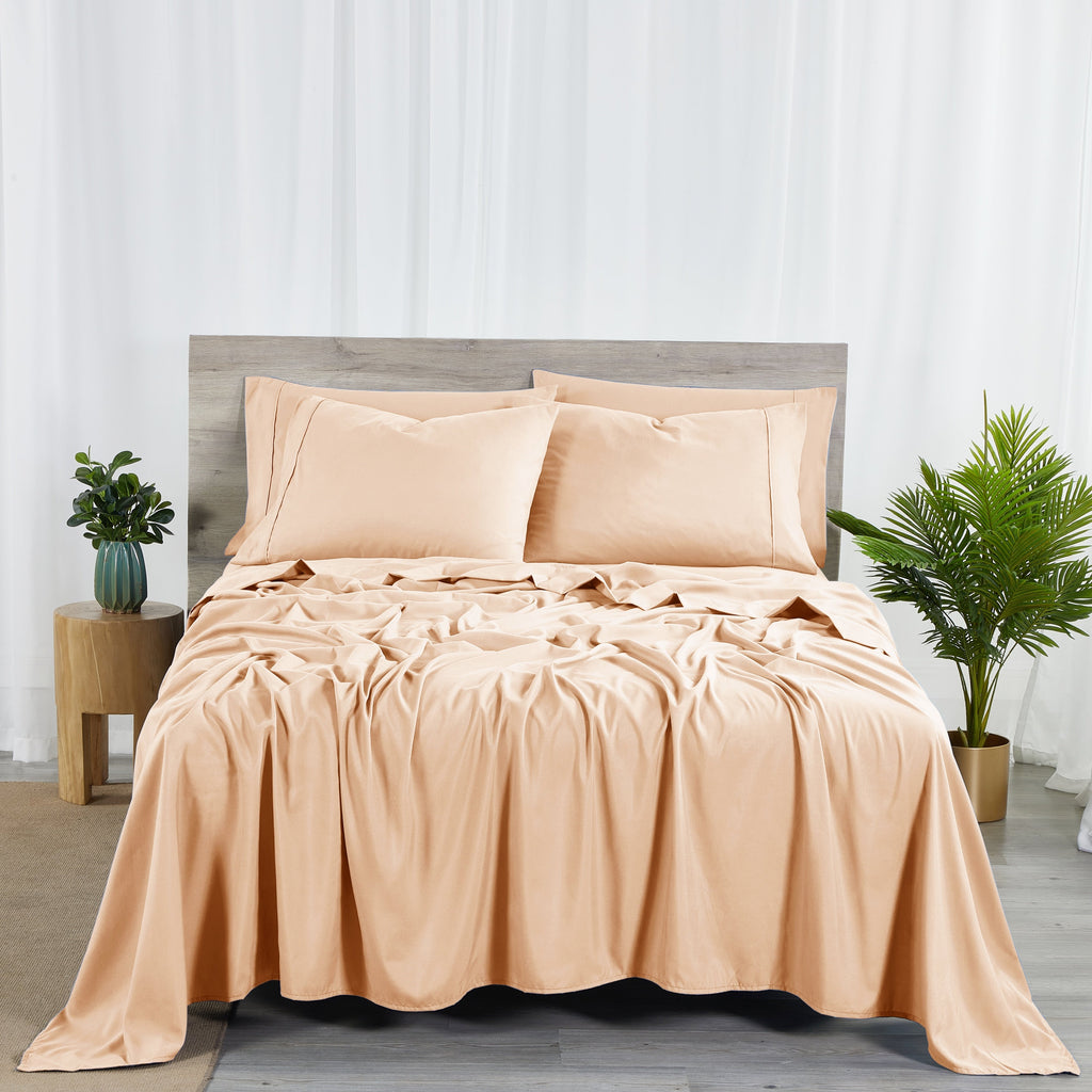 Ensemble de draps Bibb Home 2000 fils, 6 pièces, en rayonne de bambou