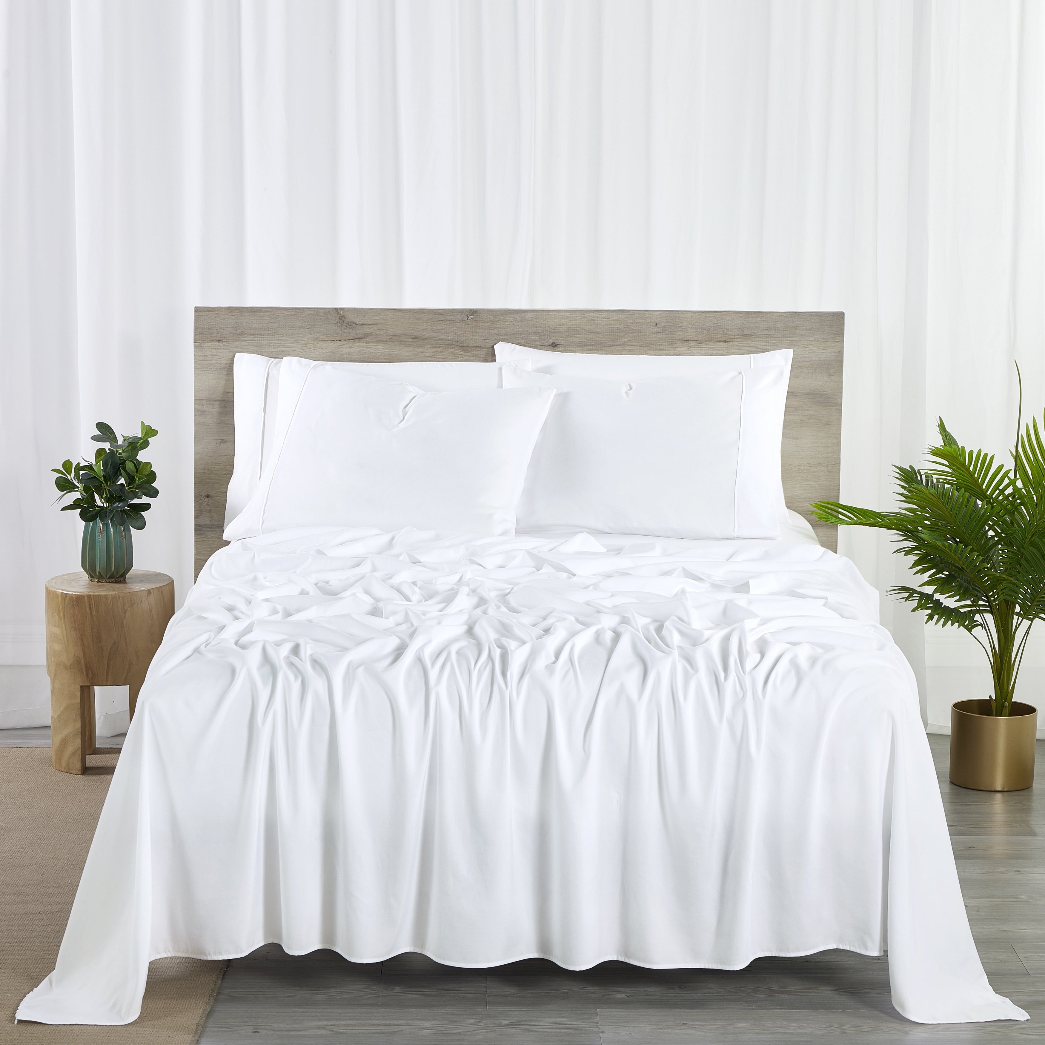 Ensemble de draps Bibb Home 2000 fils, 6 pièces, en rayonne de bambou