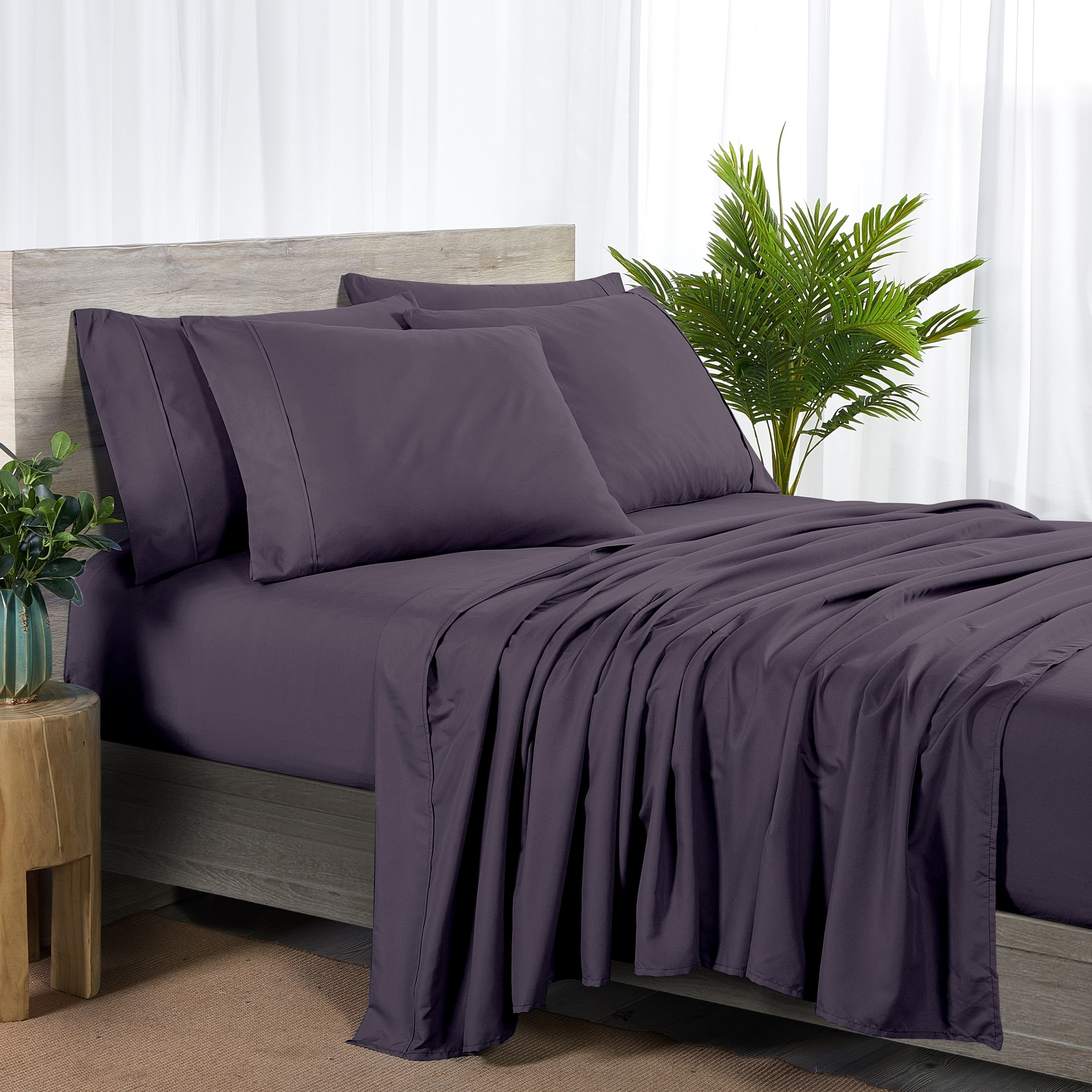 Ensemble de draps Bibb Home 2000 fils, 6 pièces, en rayonne de bambou
