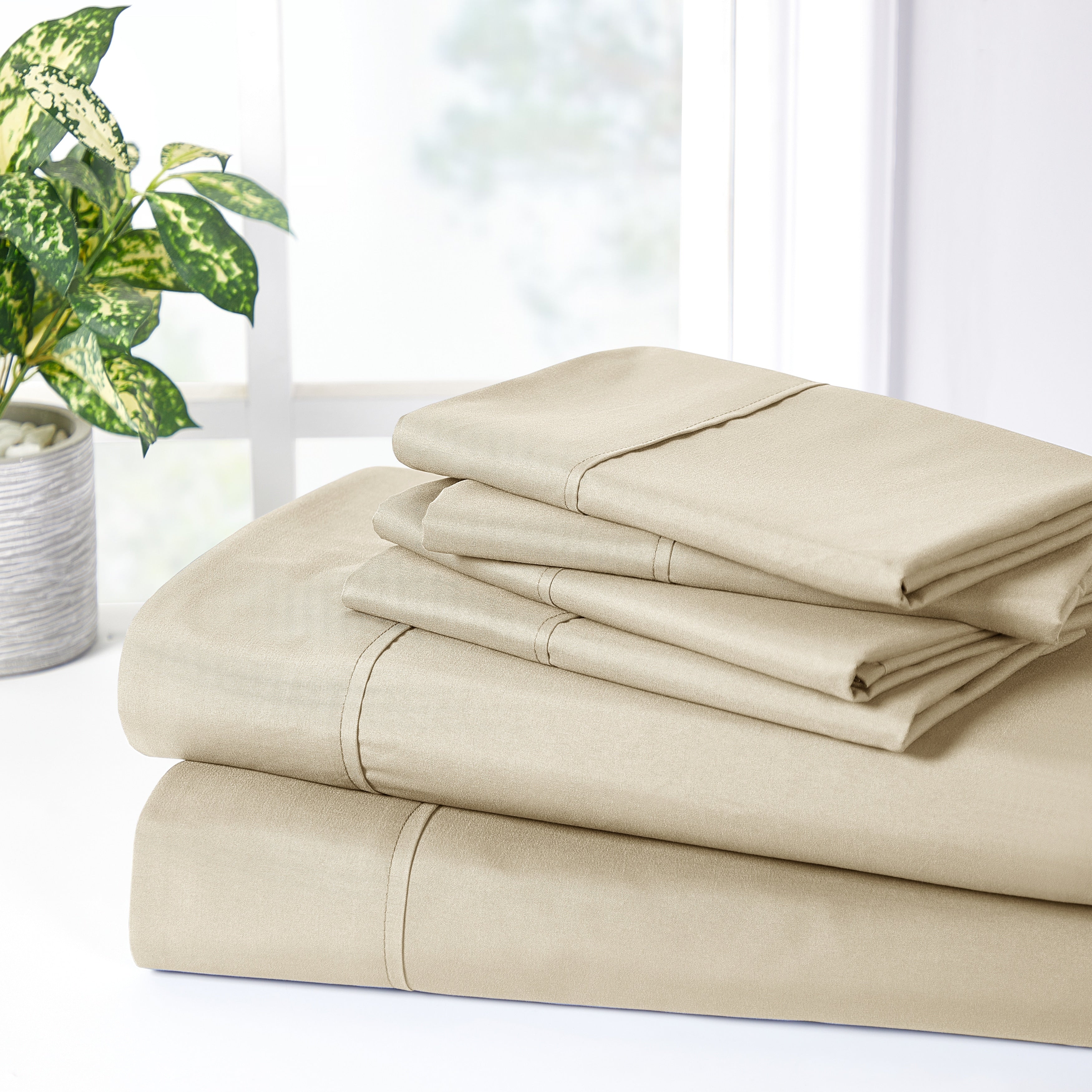 Ensemble de draps Bibb Home 2000 fils, 6 pièces, en rayonne de bambou