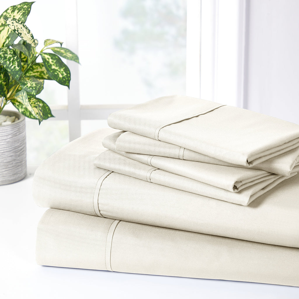 Ensemble de draps Bibb Home 2000 fils, 6 pièces, en rayonne de bambou