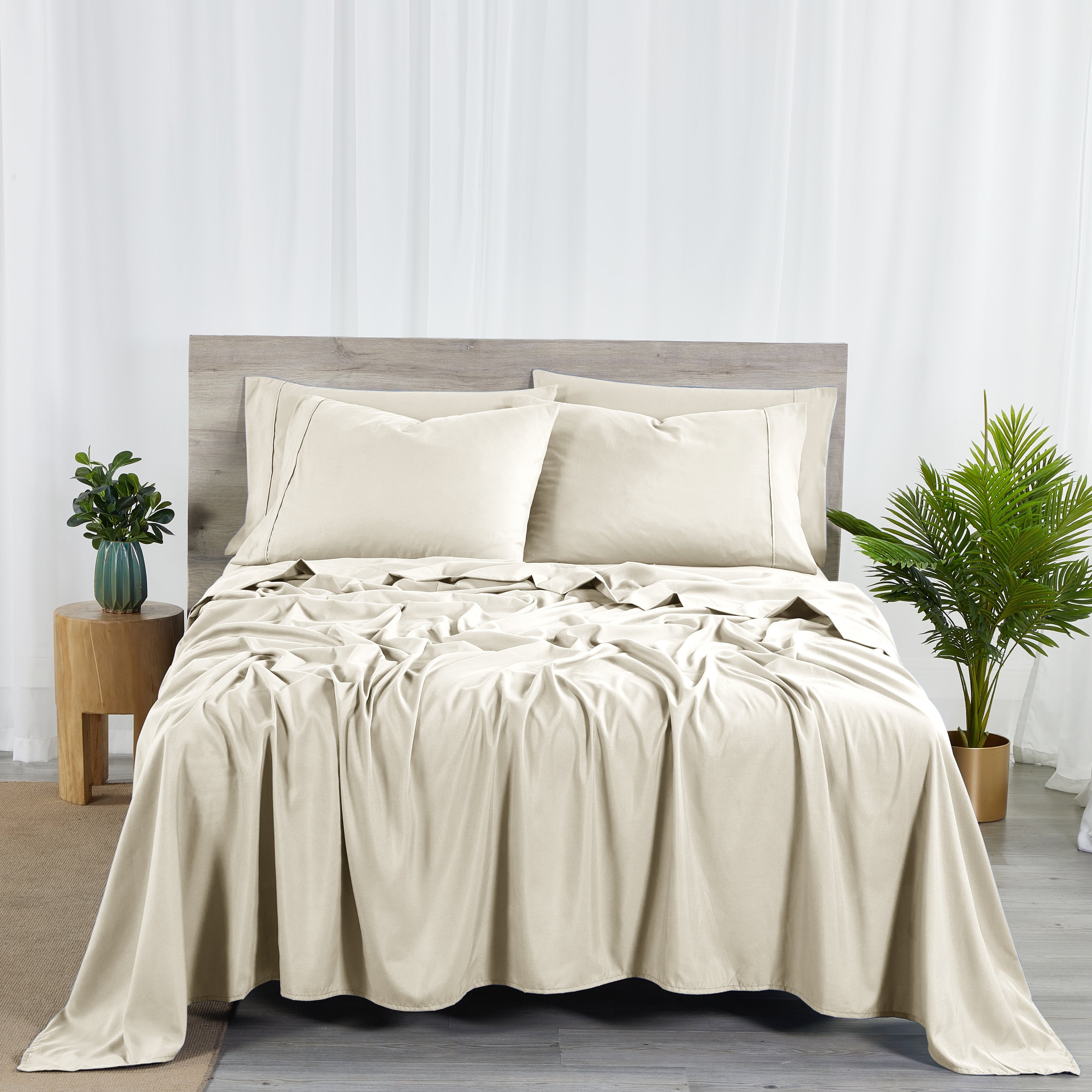 Ensemble de draps Bibb Home 2000 fils, 6 pièces, en rayonne de bambou