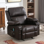 Fauteuil inclinable à bascule réglable noir, avec port USB, porte-gobelets, fonctions massage et chauffage
