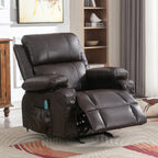 Fauteuil inclinable à bascule réglable noir, avec port USB, porte-gobelets, fonctions massage et chauffage