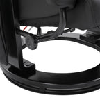 Fauteuil inclinable en similicuir noir avec repose-pieds, massage par vibrations et base pivotante en bois pour salon et chambre