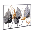 Décoration murale contemporaine en fer noir 26 x 38 x 3