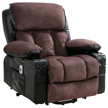 Fauteuil de massage électrique noir de grande taille pour personnes âgées, chauffant et vibrant, cuir synthétique, port USB, réglages réglables