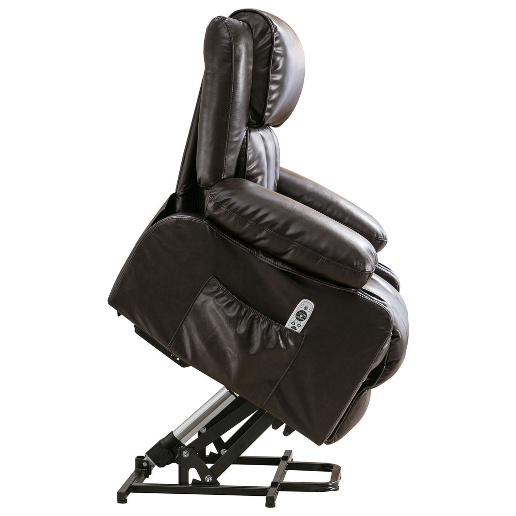Fauteuil de massage électrique noir de grande taille pour personnes âgées, chauffant et vibrant, cuir synthétique, port USB, réglages réglables