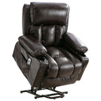 Fauteuil de massage électrique noir de grande taille pour personnes âgées, chauffant et vibrant, cuir synthétique, port USB, réglages réglables