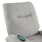 Fauteuil inclinable manuel noir avec massage et chauffage, cadre en bois massif robuste et revêtement en tissu confortable
