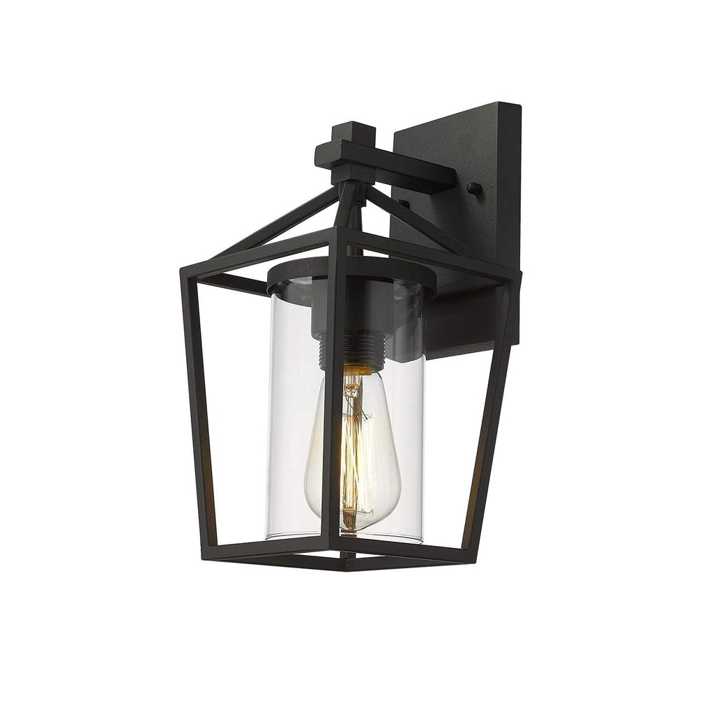 Lot de 2 appliques d'extérieur en métal noir et verre