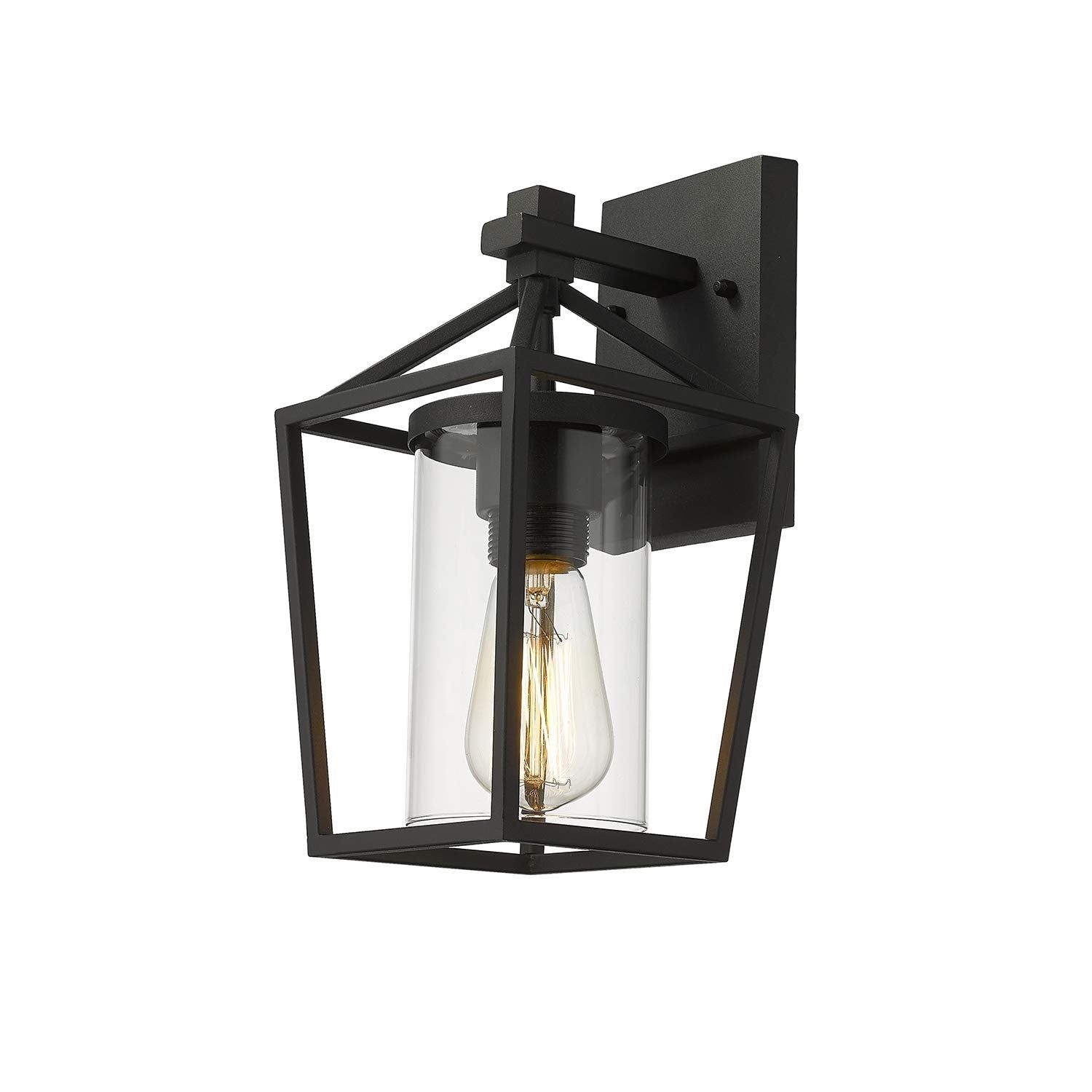 Lot de 2 appliques d'extérieur en métal noir et verre