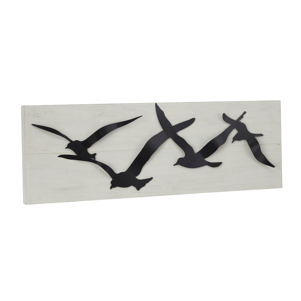 Décoration murale oiseau en métal noir