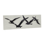 Décoration murale oiseau en métal noir