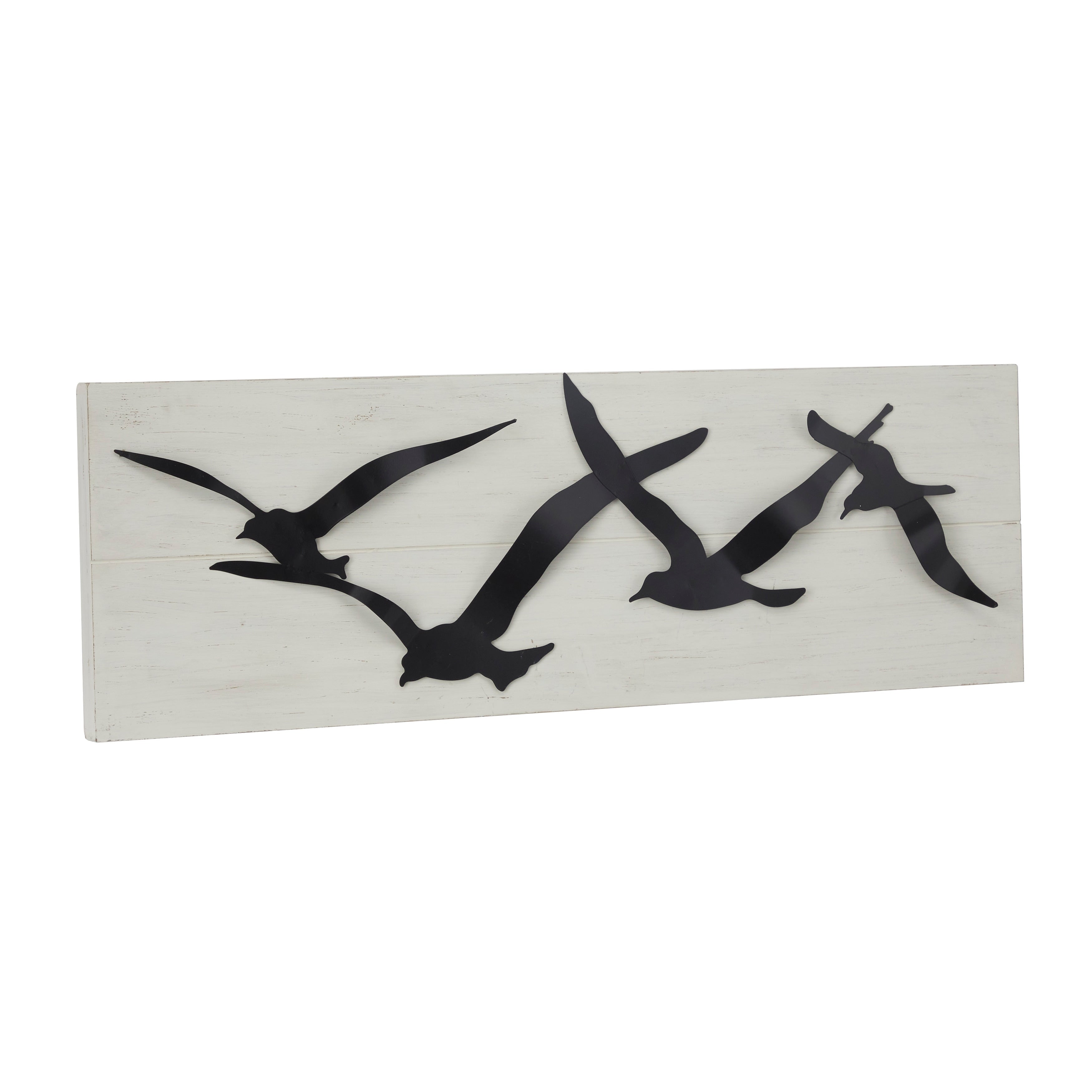 Décoration murale oiseau en métal noir