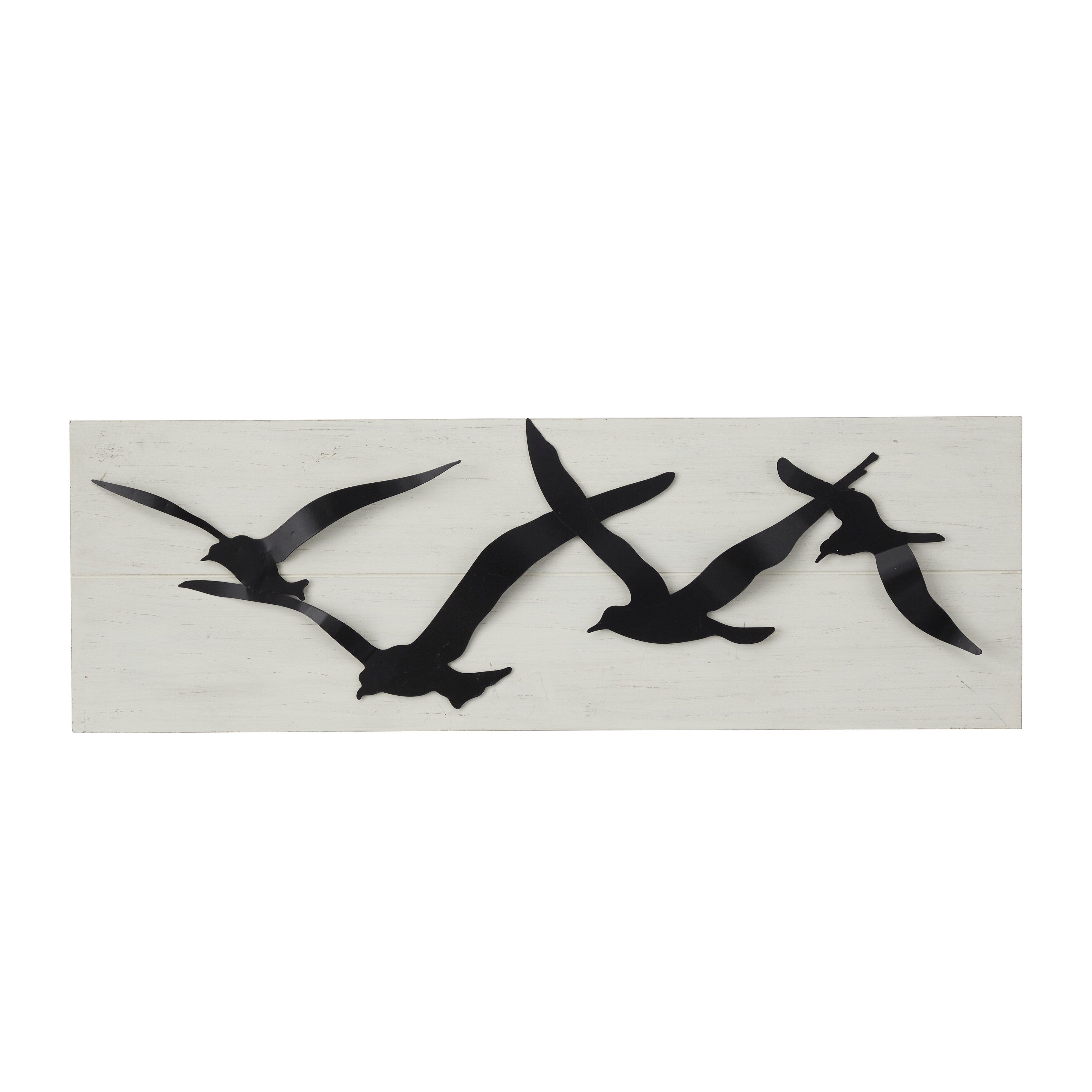 Décoration murale oiseau en métal noir