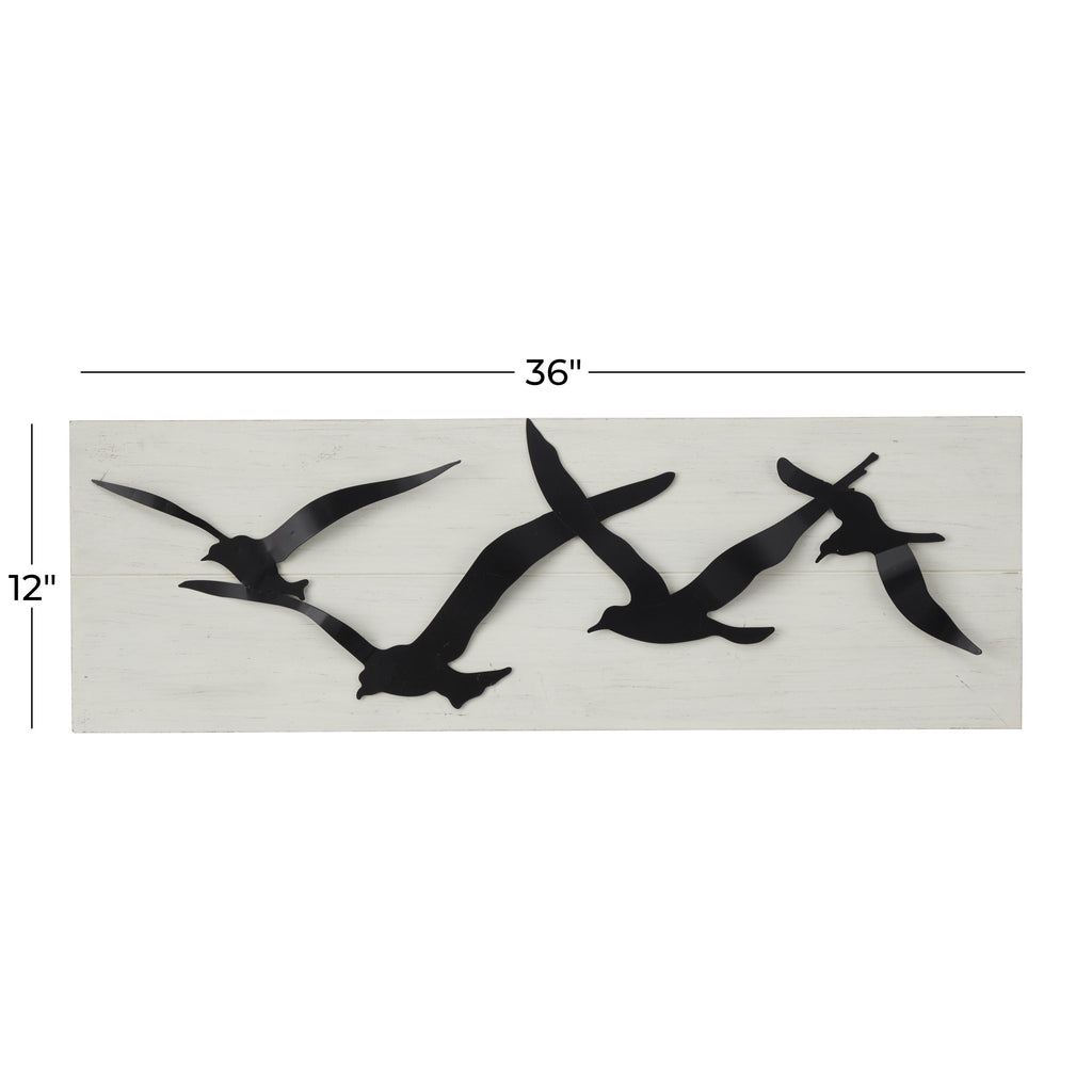 Décoration murale oiseau en métal noir