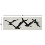 Décoration murale oiseau en métal noir