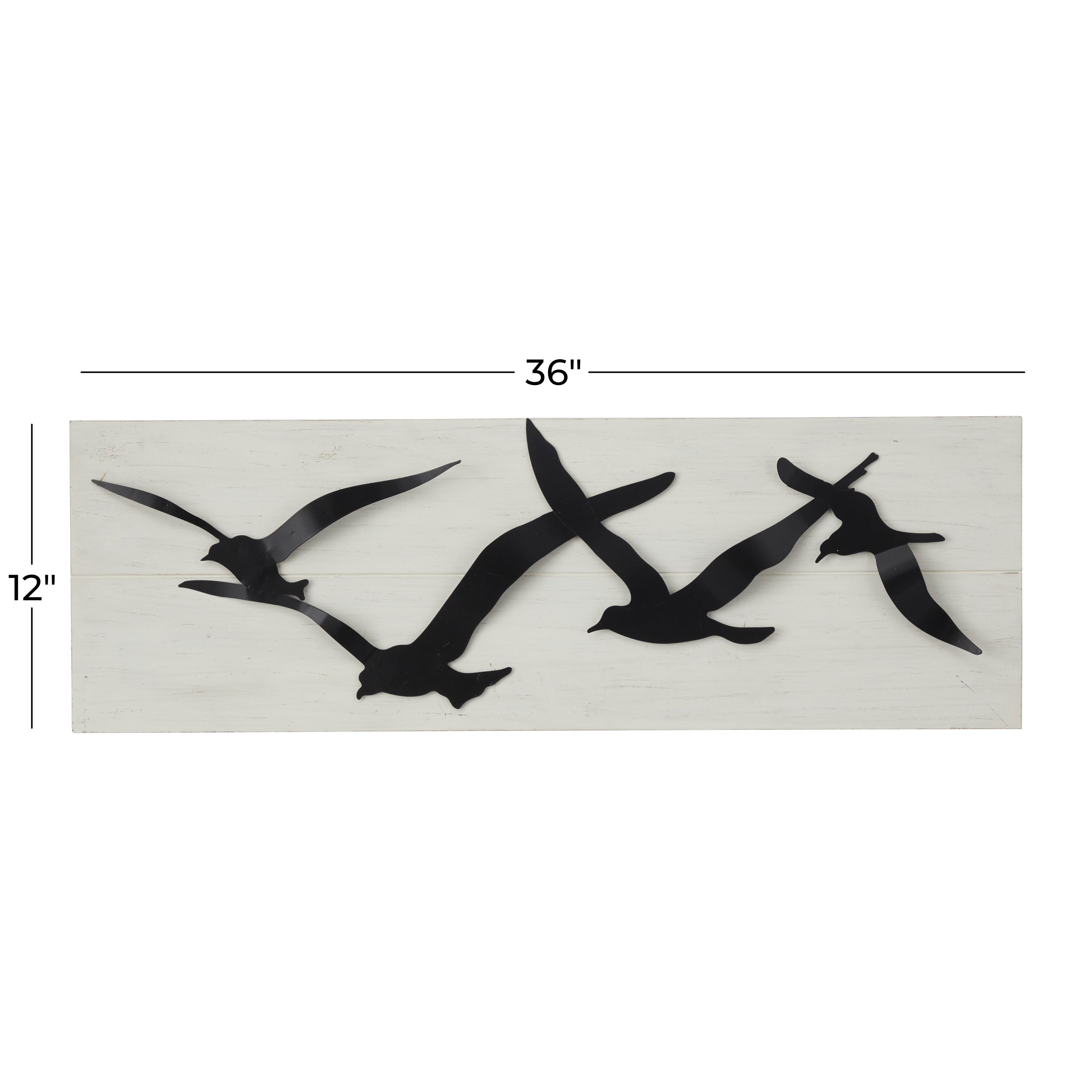 Décoration murale oiseau en métal noir