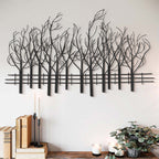 Décoration murale en métal noir Champ d'arbres