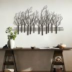 Décoration murale en métal noir Champ d'arbres