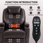 Fauteuil inclinable motorisé Okin noir avec massage par vibration à 8 points, chauffage lombaire, deux porte-gobelets et ports USB