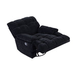 Fauteuil inclinable manuel pivotant à 360° noir rembourré avec accoudoirs et siège plus larges