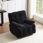Fauteuil inclinable manuel pivotant à 360° noir rembourré avec accoudoirs et siège plus larges