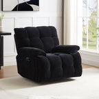 Fauteuil inclinable manuel pivotant à 360° noir rembourré avec accoudoirs et siège plus larges