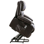 Fauteuil inclinable électrique noir avec massage, chauffage et cuir synthétique