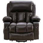Fauteuil inclinable électrique noir avec massage, chauffage et cuir synthétique