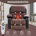 Fauteuil inclinable électrique noir avec massage, chauffage et cuir synthétique