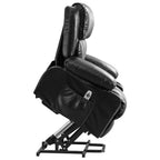 Fauteuil inclinable électrique noir avec massage, chauffage et cuir synthétique