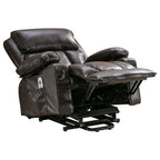 Fauteuil inclinable électrique noir avec massage, chauffage et cuir synthétique