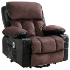 Fauteuil inclinable électrique noir avec massage, chauffage et cuir synthétique