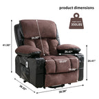 Fauteuil inclinable électrique noir avec massage, chauffage et cuir synthétique