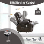 Fauteuil inclinable électrique noir avec massage, chauffage et cuir synthétique