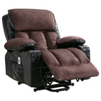 Fauteuil inclinable électrique noir avec massage, chauffage et cuir synthétique